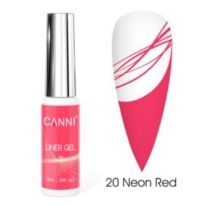 לק ג'ל מכחול דק | 8 מ"ל | מס' 20 ורוד כהה | LINER GEL | קאני CANNI