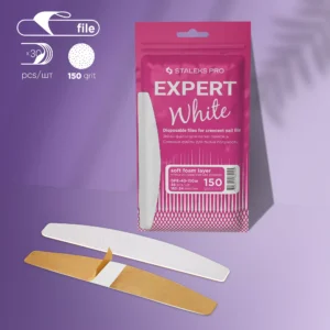 40baec8b-c59e-4a6a-8b6b-d37f07483d04.webp פצירות חד-פעמיות חצי ירח עם שכבת ספוג רכה EXPERT 40 גריט 150 (30 יח')