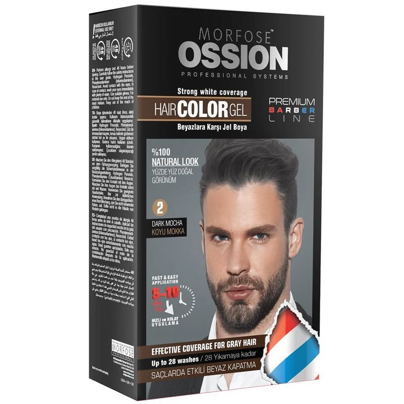 צבע לשיער לגבר ב-10 דקות Morfose Ossion Hair Color Gel 200 ml - מוקה טבעי